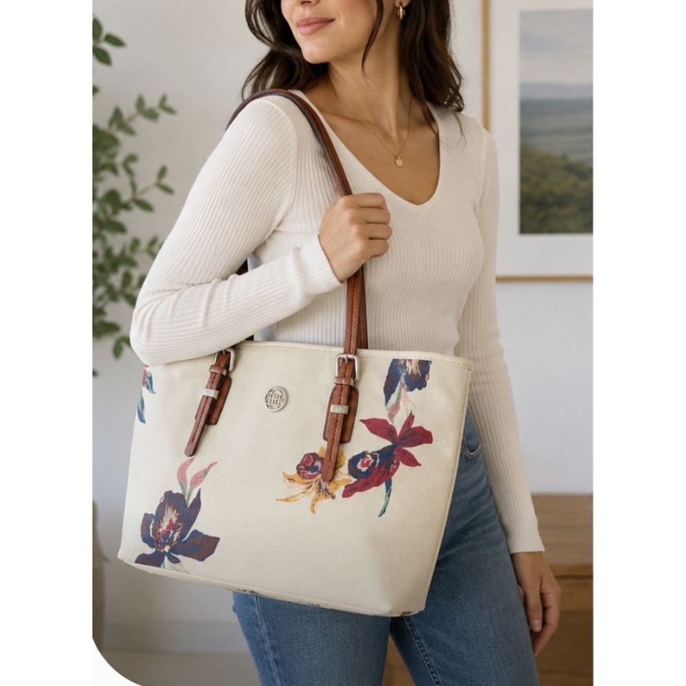 Dana Buchman Floral Tote Bag – Shoulder Handbag Botanical Print